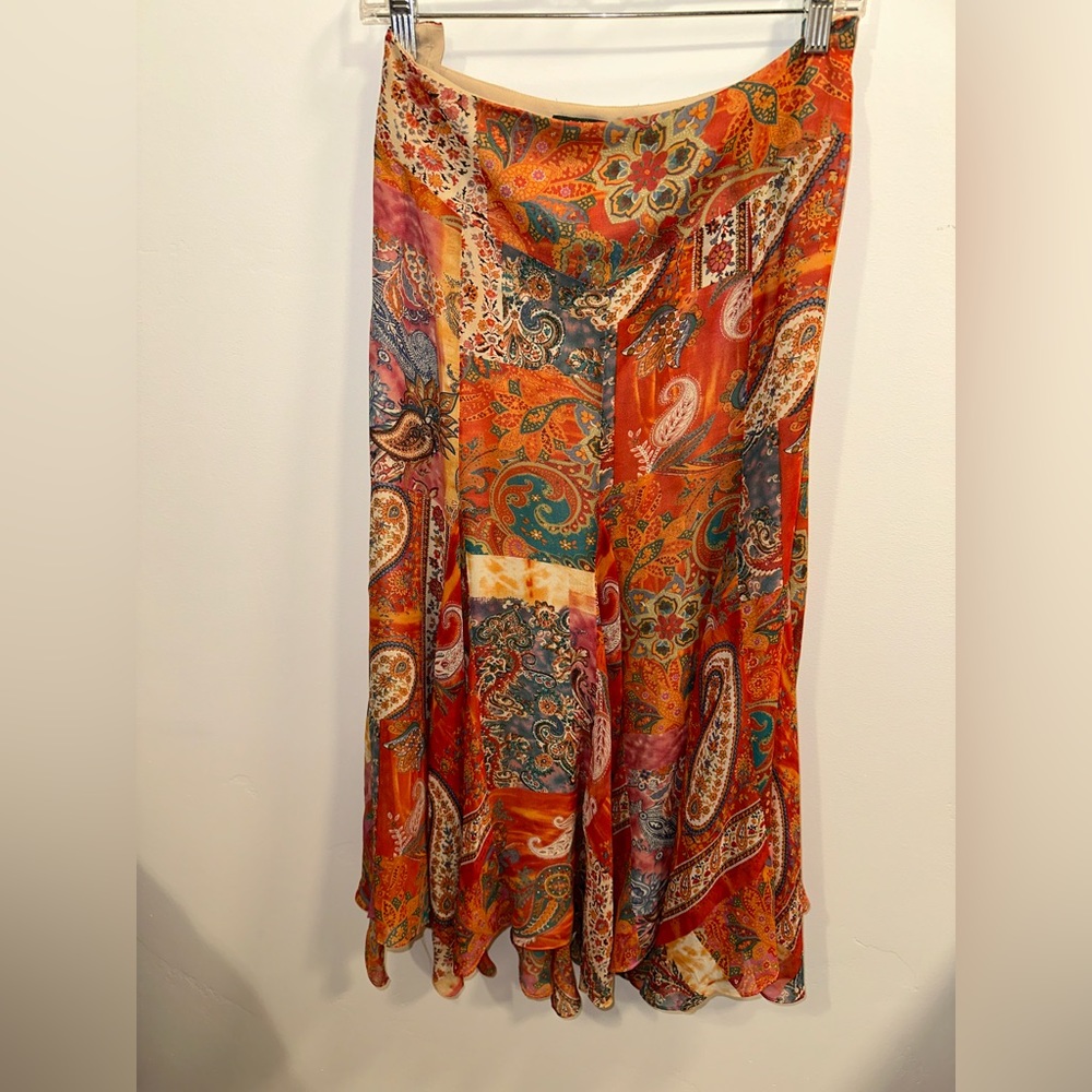 LAUREN by Ralph Lauren silk maxi skirt size 8